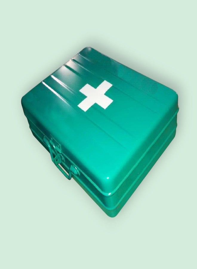 JAYCO Aluminum First Aid Box/Trunk (Empty), 12" - Medium Size, 30 cm x 21 cm x 10 cm, Green - Image 1